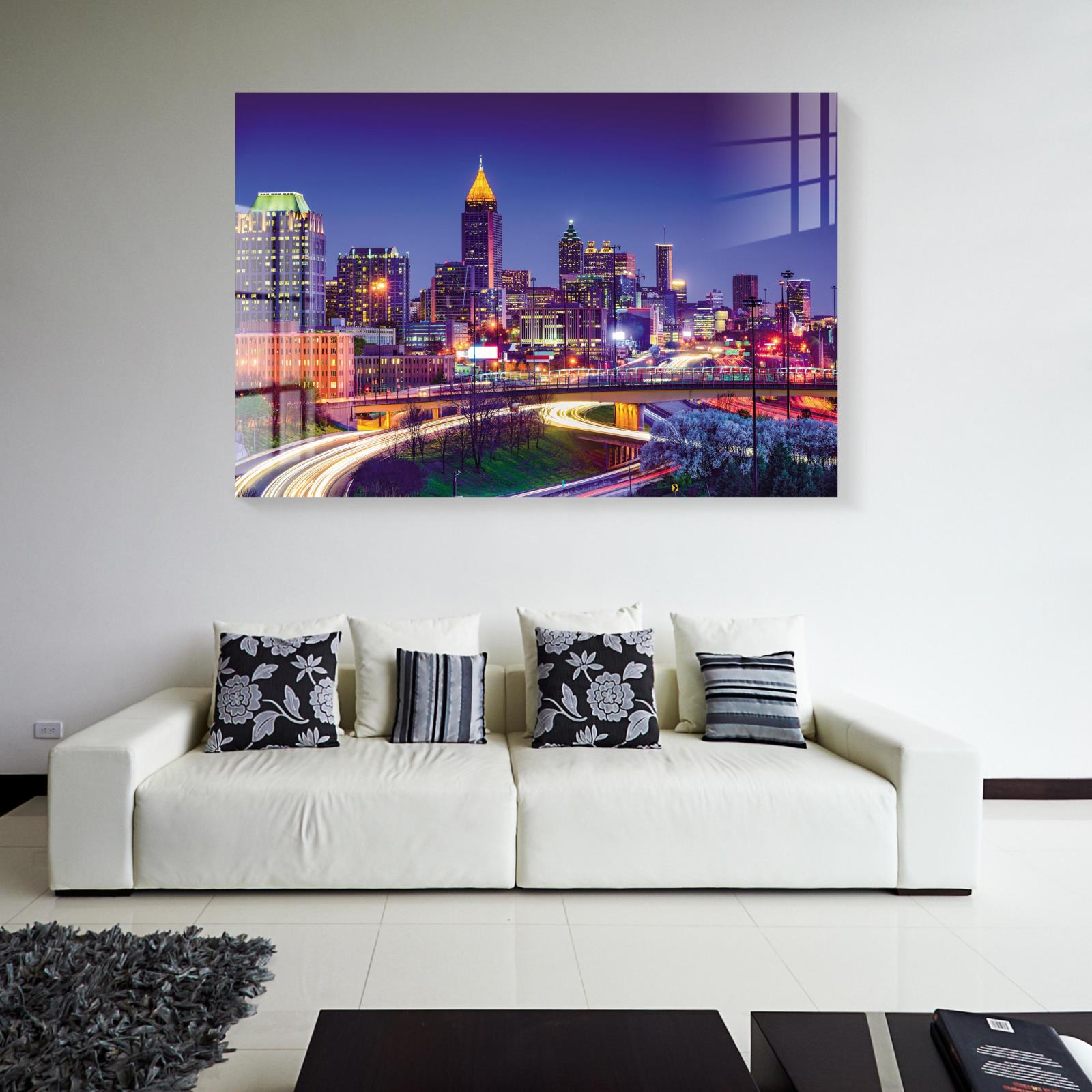 Tempered Glass Atlanta Downtown Skyline