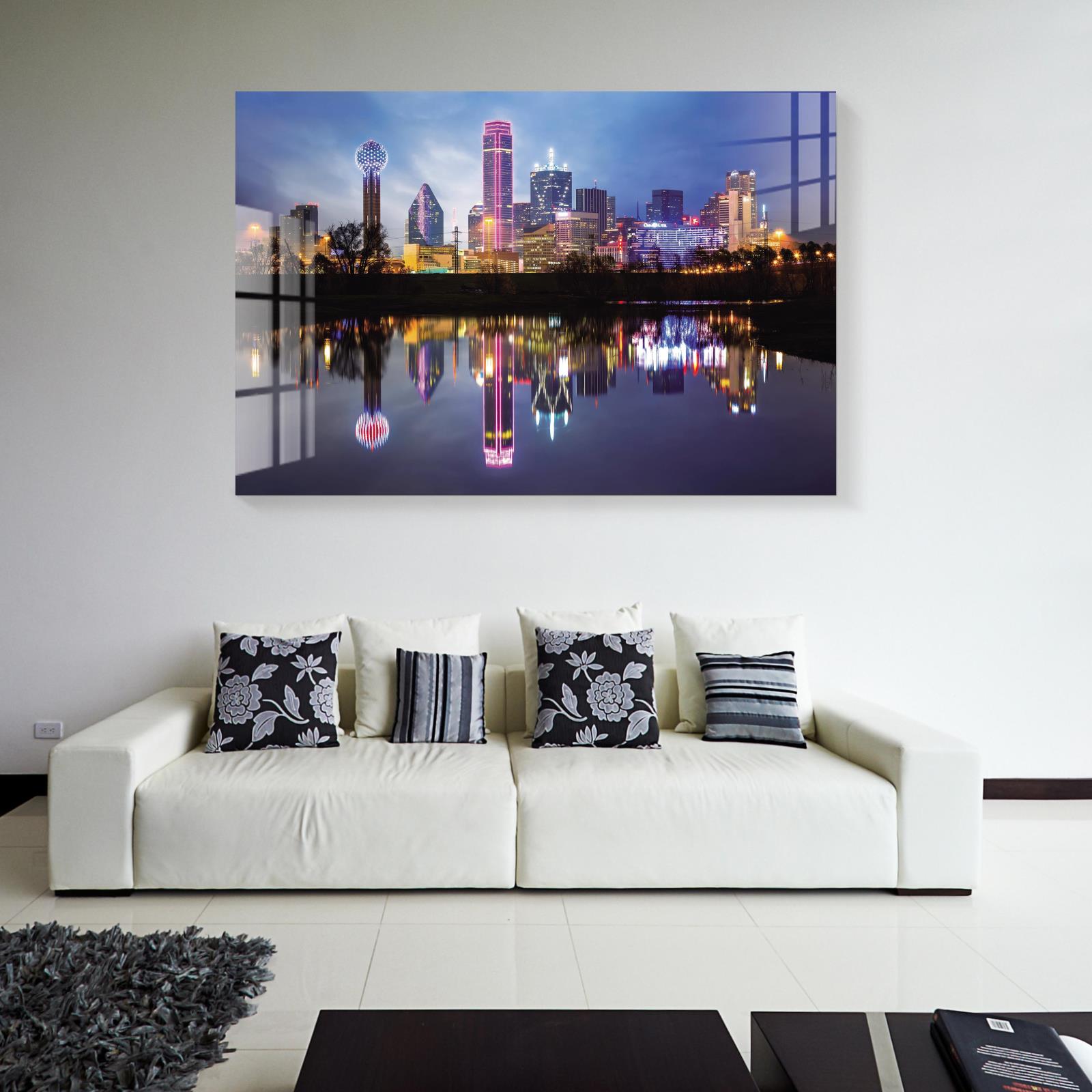 Tempered Glass Dallas Downtown Skyline
