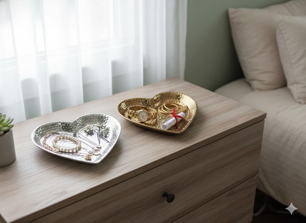 Heart-Shaped Tray Gold +Silver