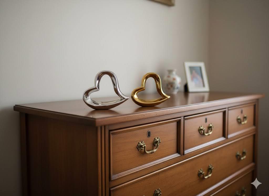 Heart-Shaped Table Decor Silver or Gold