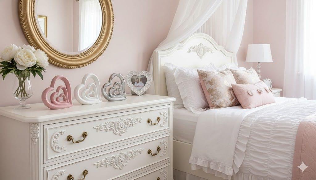 Heart-Shaped Table Decor Pink or White or Silver