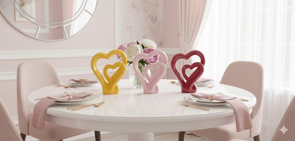 Heart-Shaped Table Decor Pink or Yellow or Red