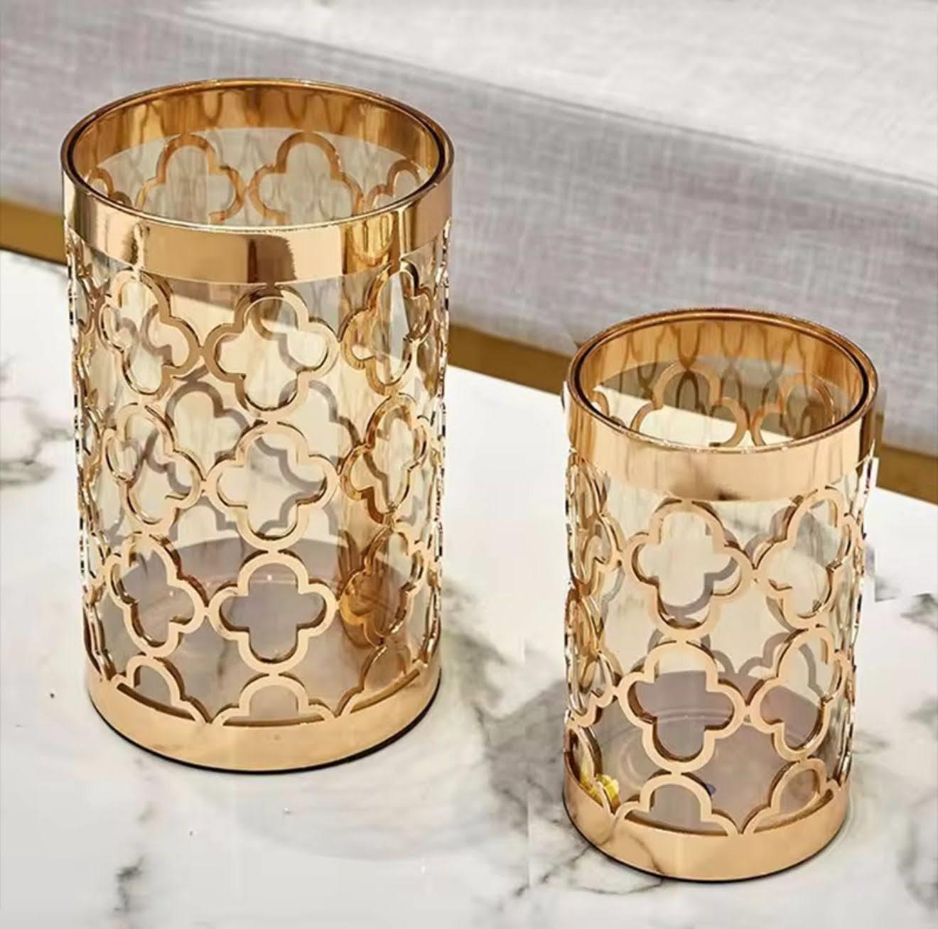 Golden Luxury Glass Vase
