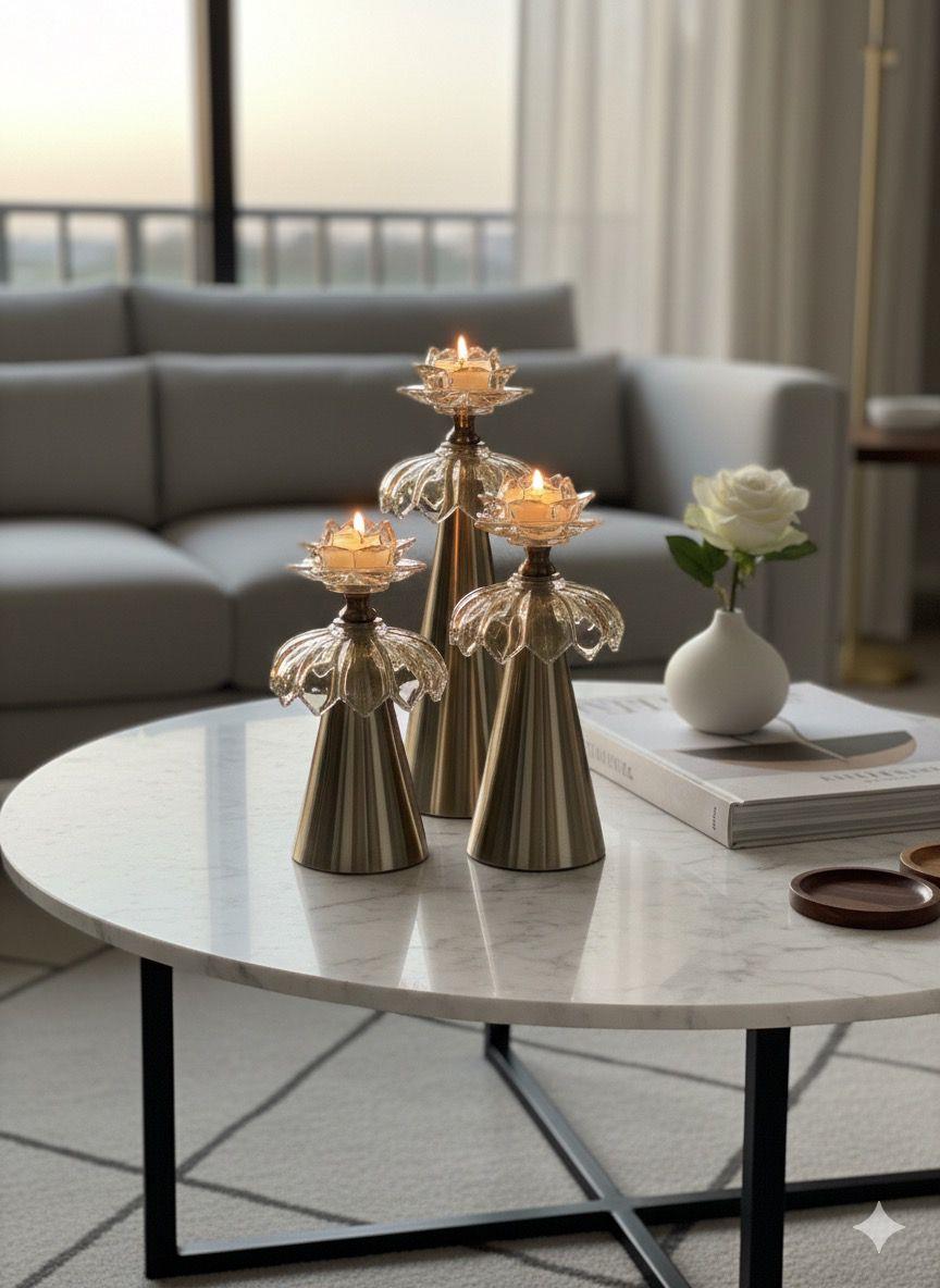 Floral Candle Holder Trio