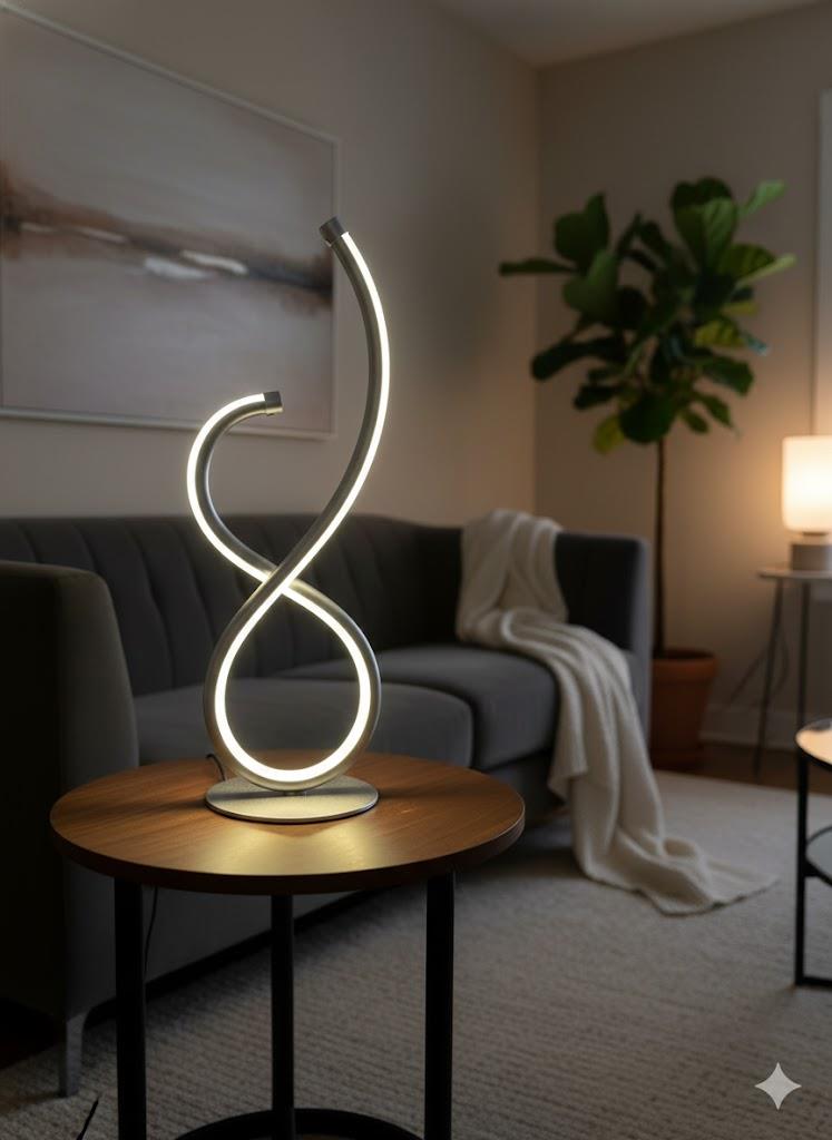 Modern Spiral Black Table Lamp