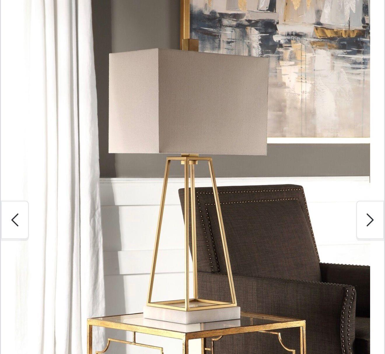 Plated Metallic Gold Table Lamp