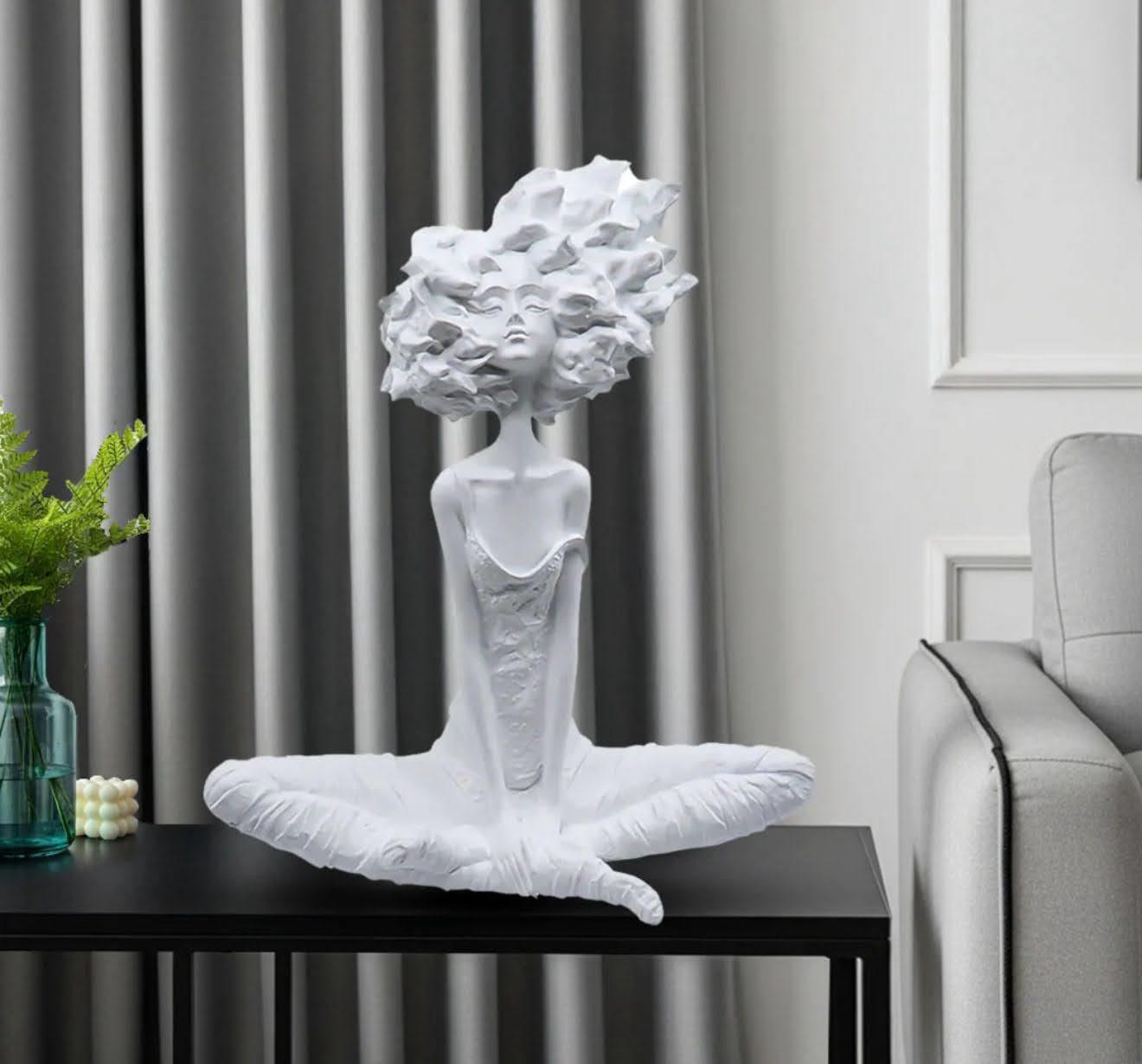 Women Sculpture ( White ) Table Decor