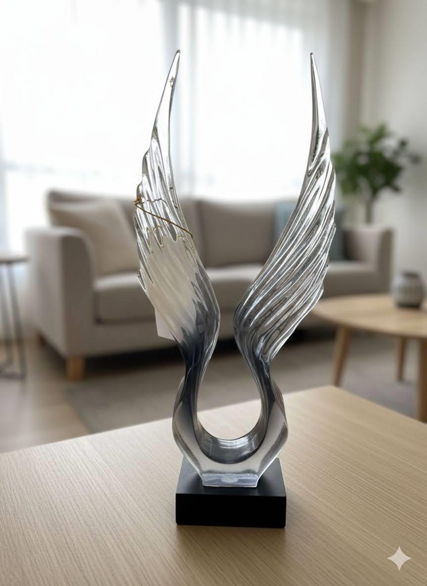 Dark Blue Abstract Wings Decor