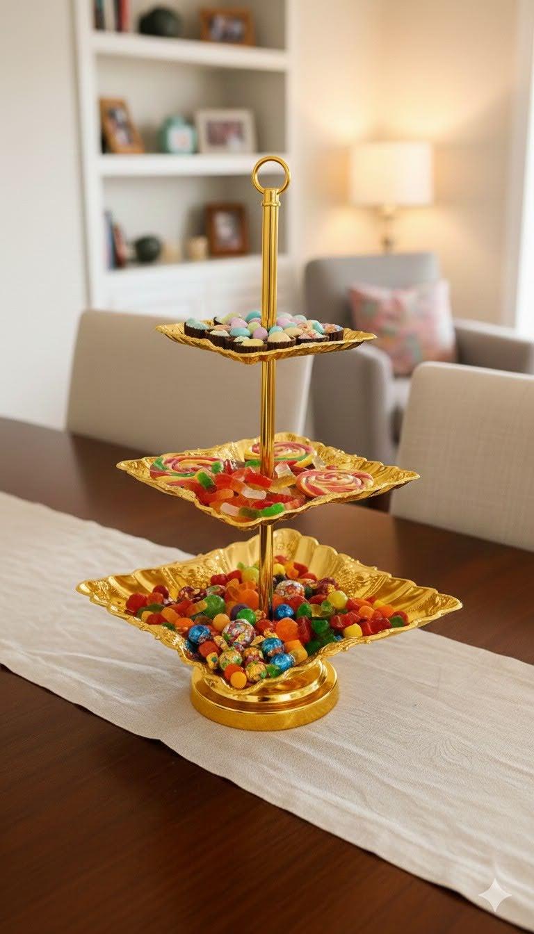 Gold 3 Tier Serving Stand