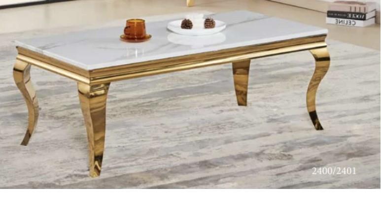 Gold Plated Marble Coffee Table