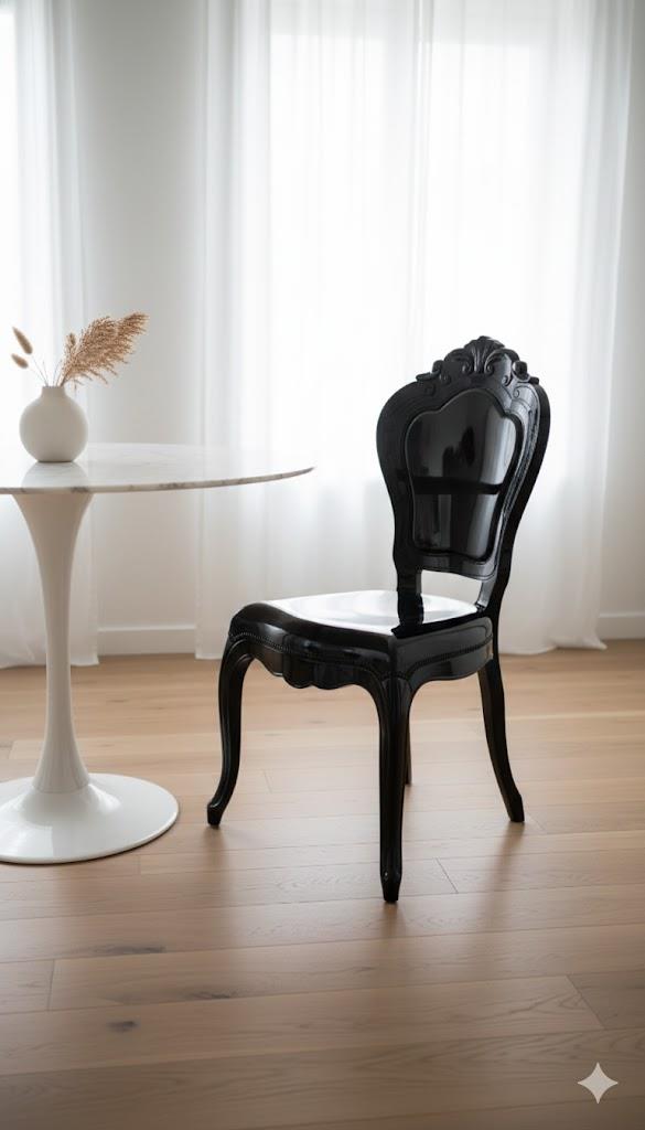 4-Piece Set Modern Vogue Black Acrylic Chair