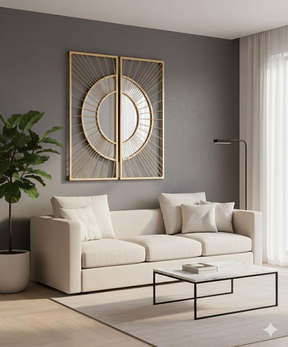 Mirrored Wall Decor Gold