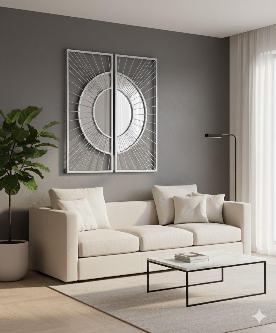 Mirrored Wall Decor Silver