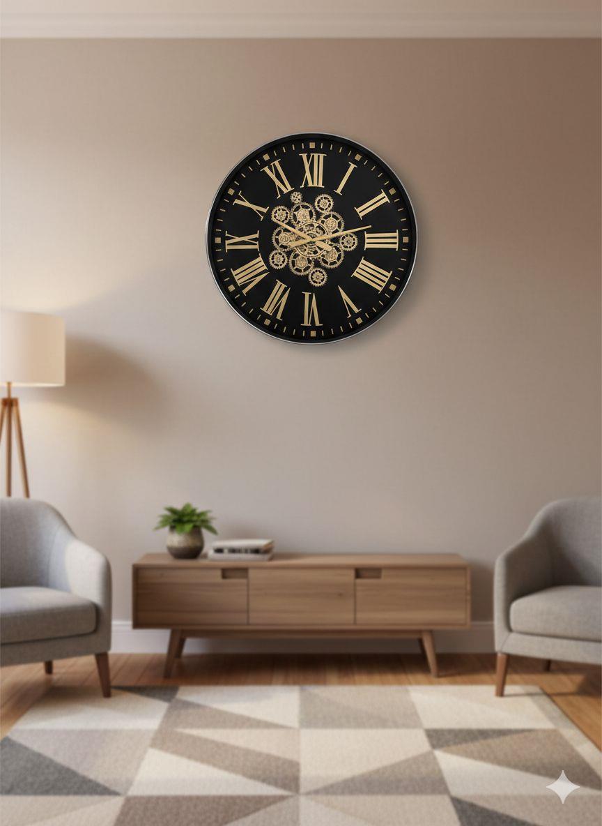 Decorative Mechanical Style Wall Clock Silver (688)