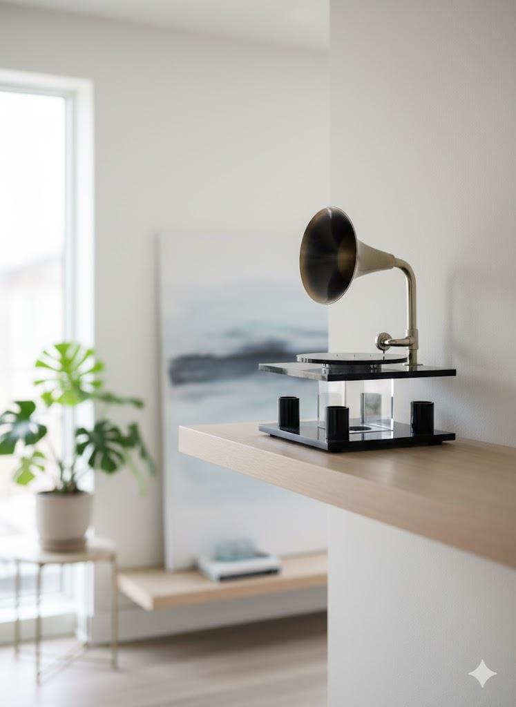 Classic Glass Style Phonograph Decor