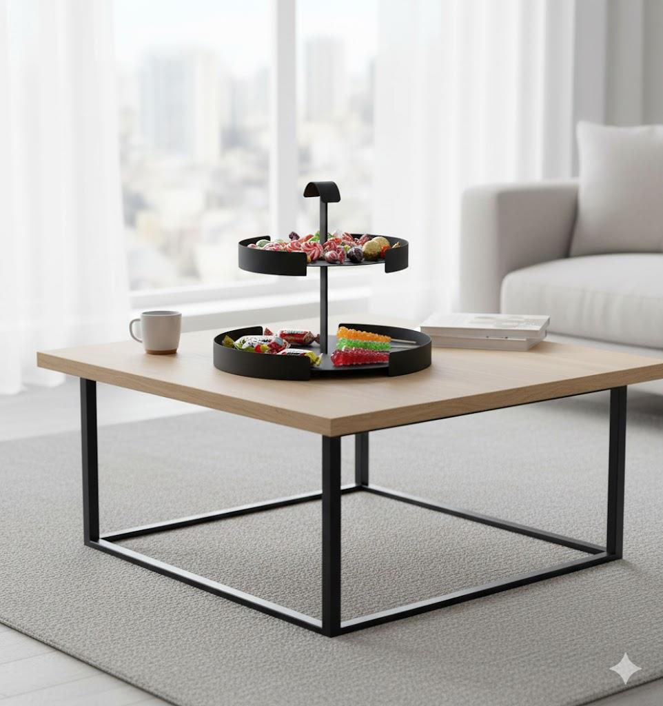2 Tier Dessert Stand Black