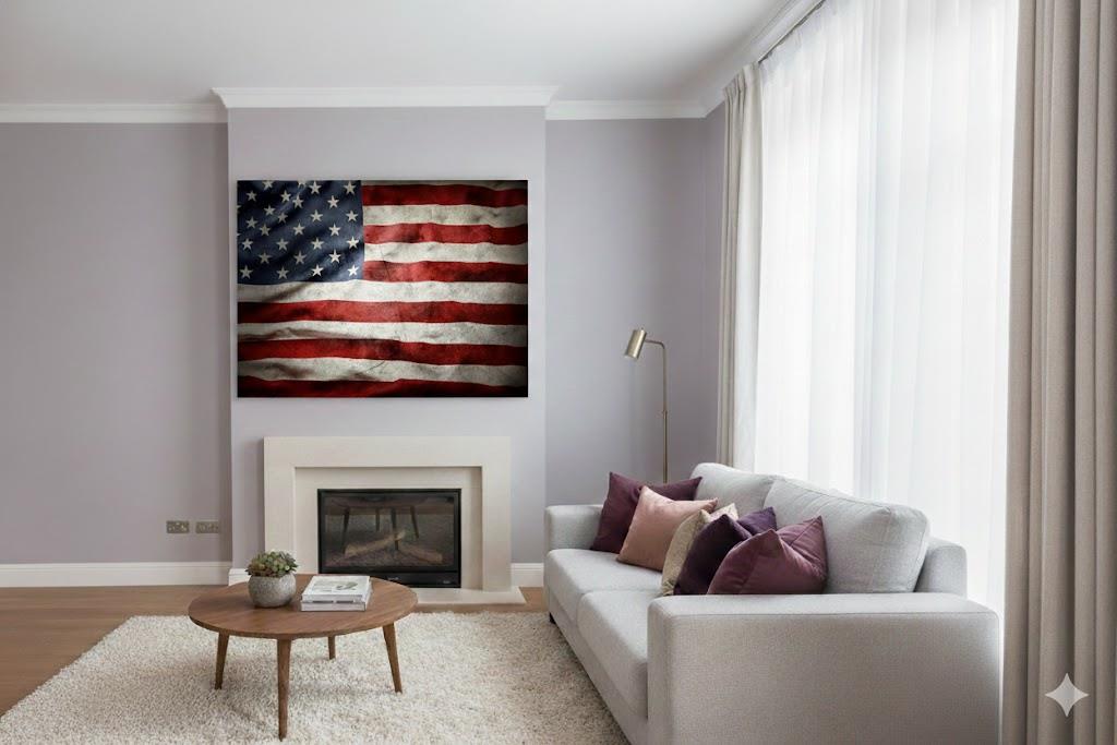Wall Art Vintage United State Flag