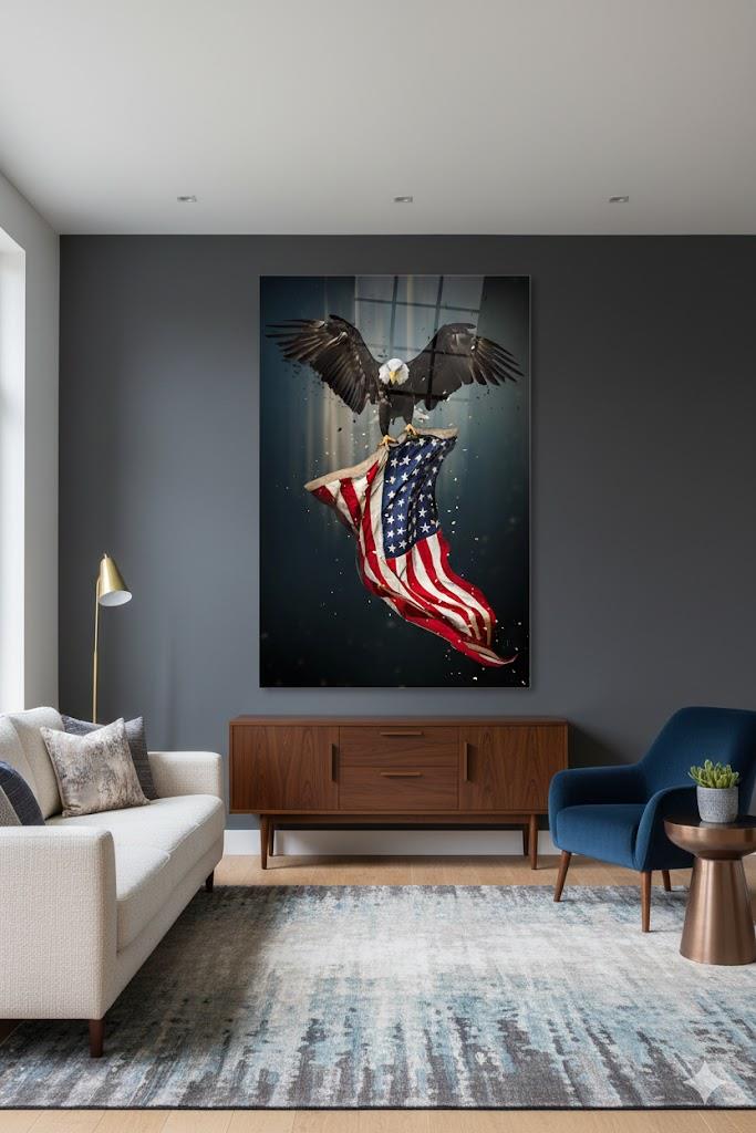 Tempered Glass American Flag — view 2