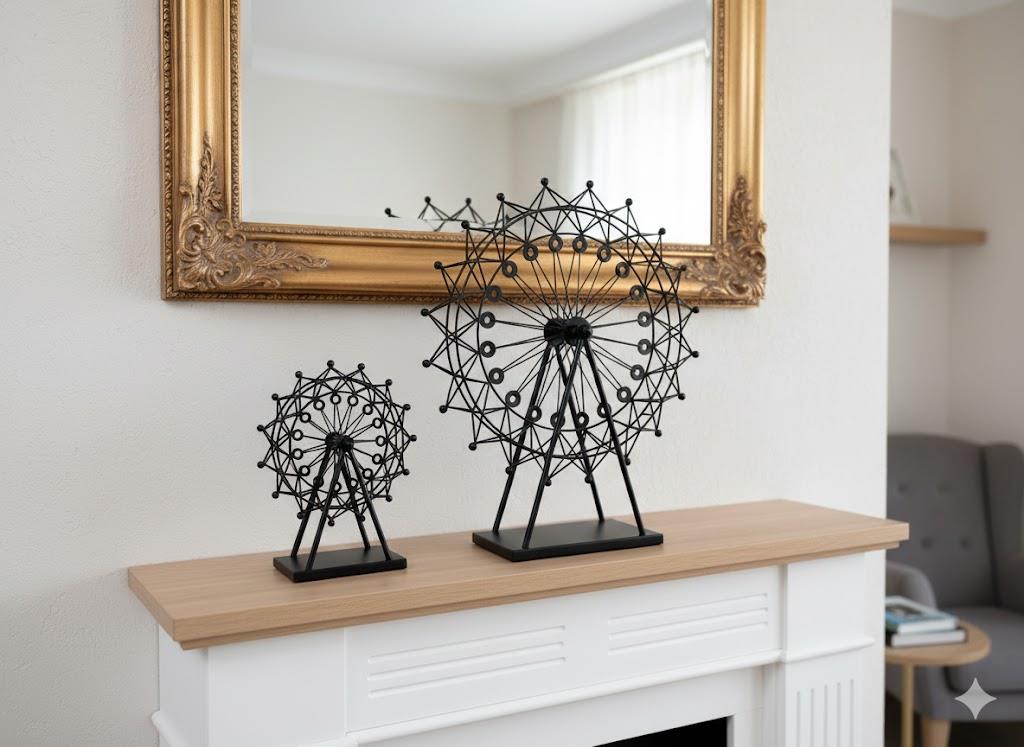 Black Ferris Wheel Figurine 14 × 13
