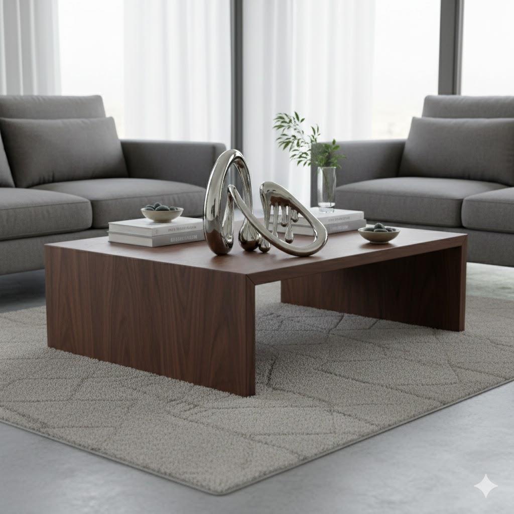 Gray/Charcoal Liquid Abstract Table Decor