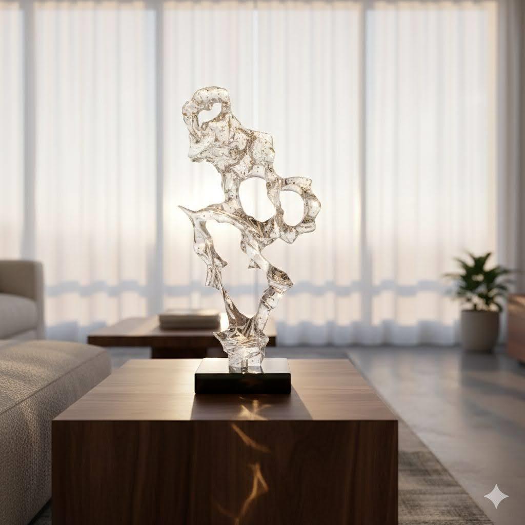 Warped Abstract Silver Table Decor