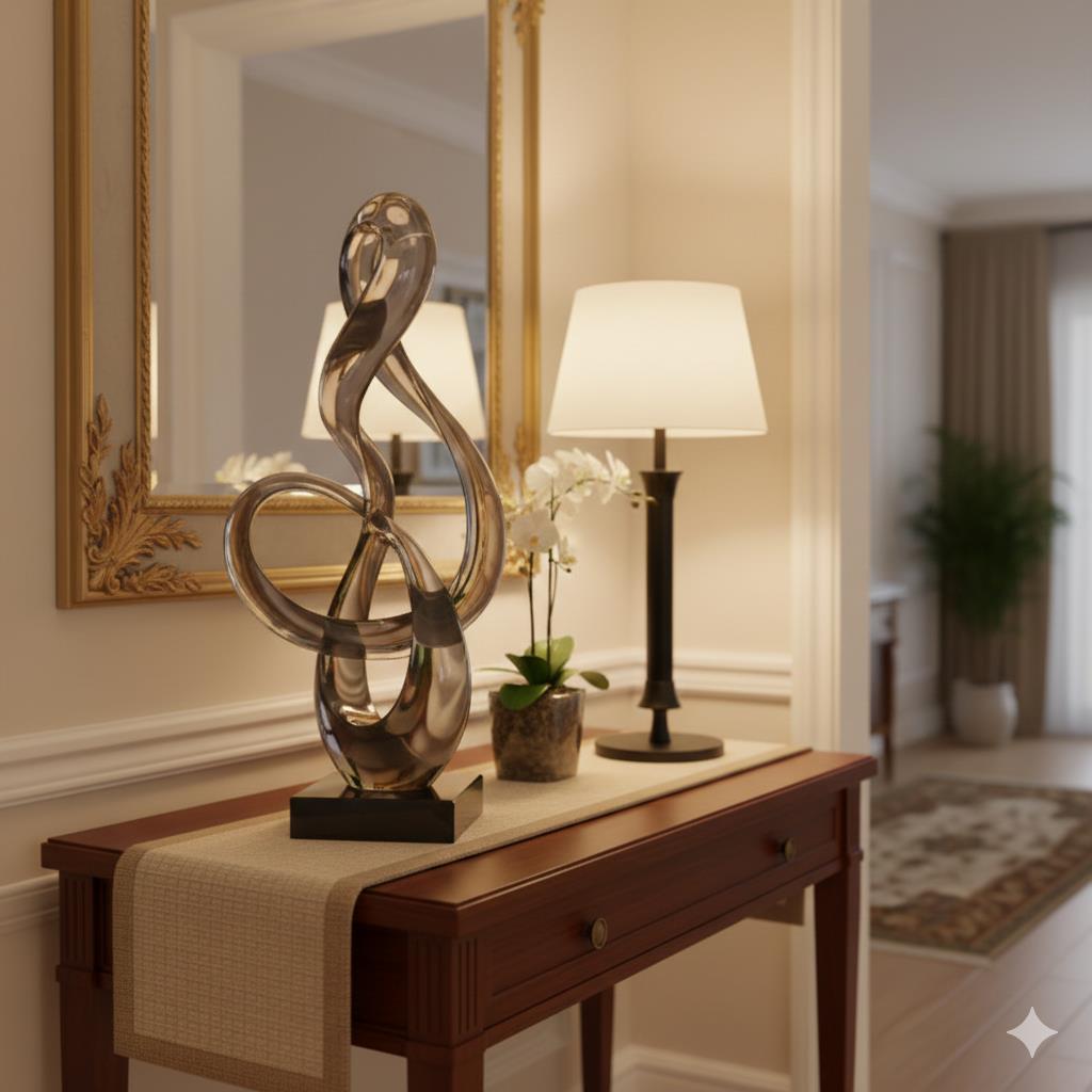 Modern Abstract Twisted Glass Sculpture