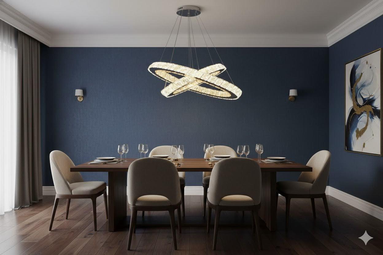 2-Piece LED Ceiling Chandelier Transparent & Amber