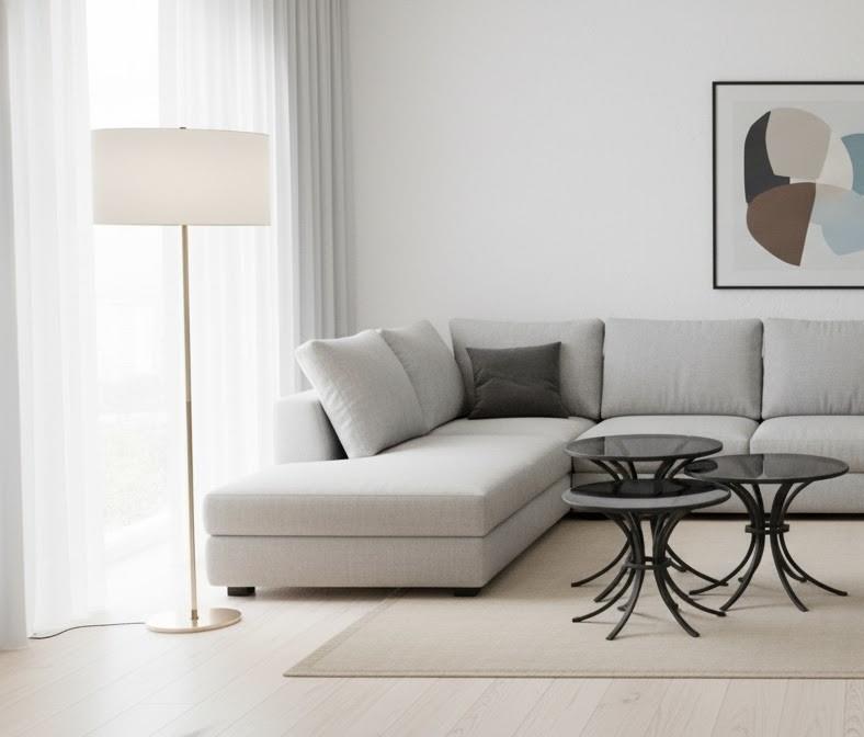 Papatya Black Mirror Top 3-Piece Side Tables