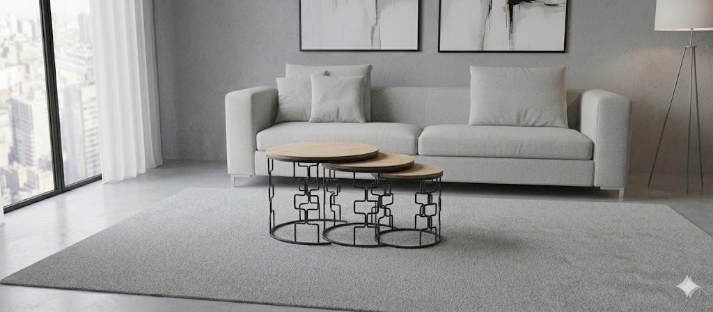YNC3 Black Wood Top 3 Side Tables