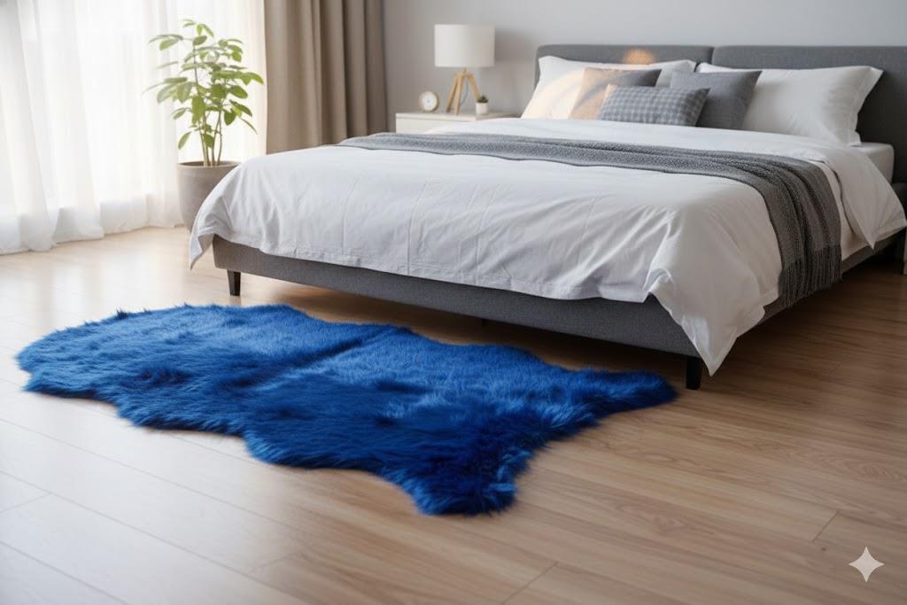 Blue Faux Fur Rug