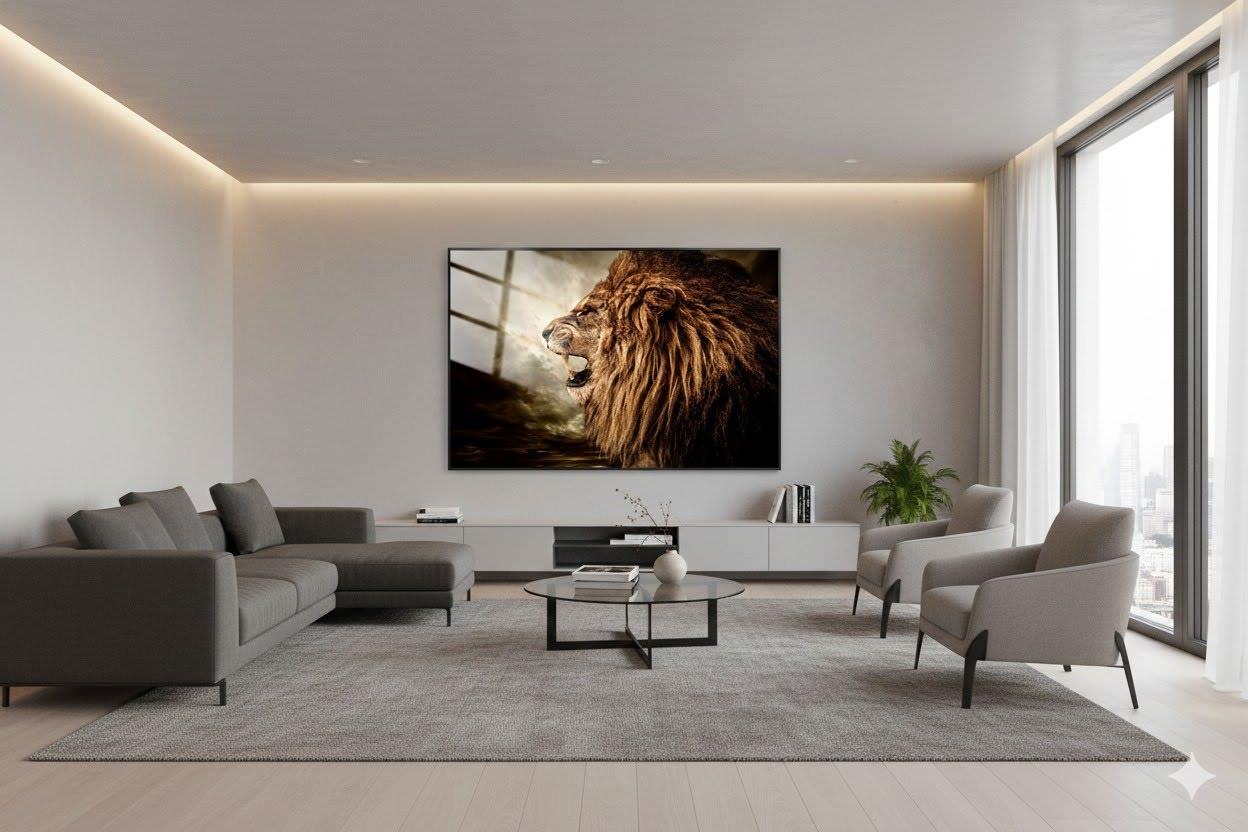 Tempered Glass Roaring Lion — view 2