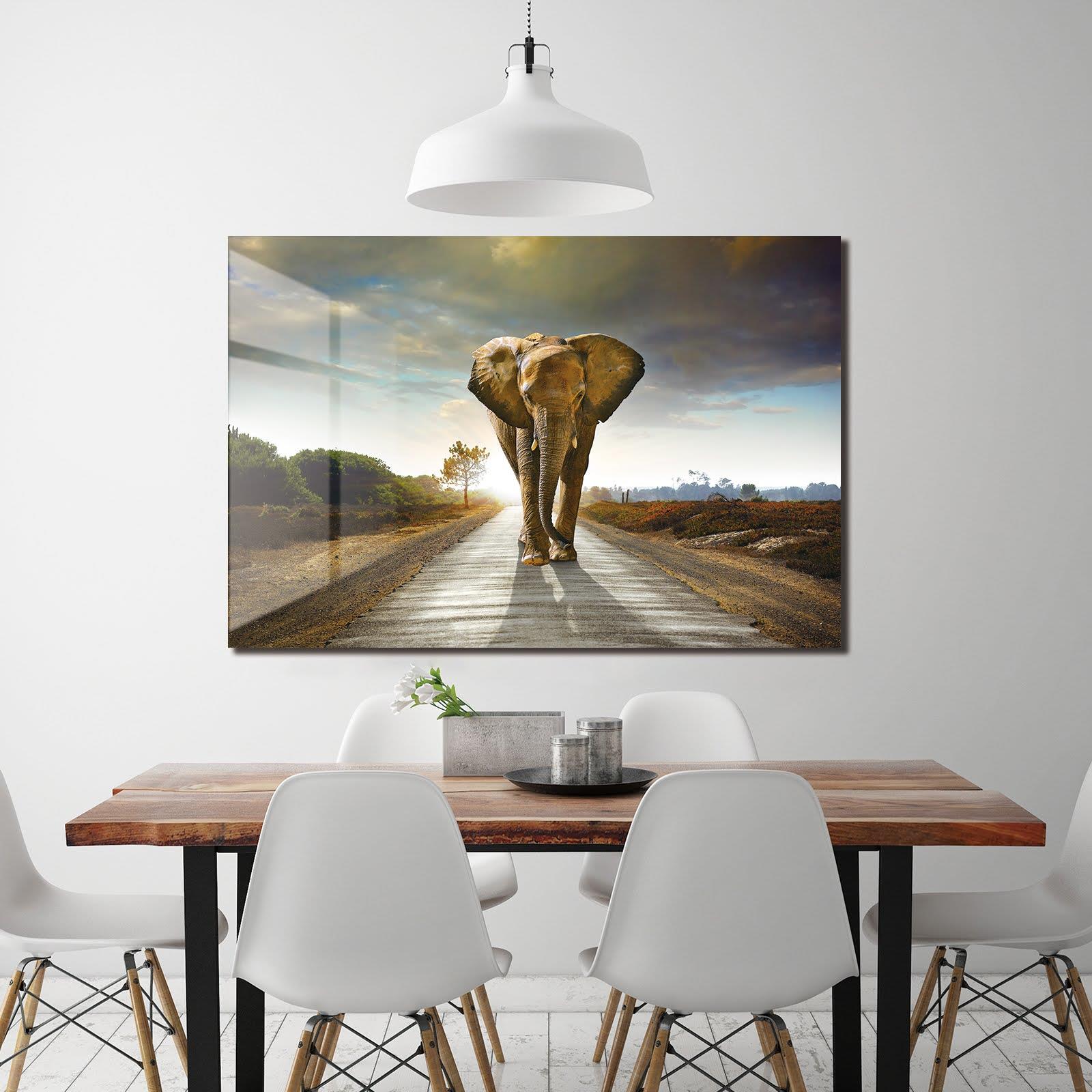 Tempered Glass Elephant Walking — view 2