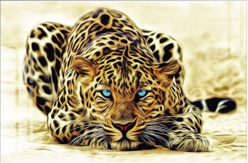 Tempered Glass Blue Eyed Leopard — view 2