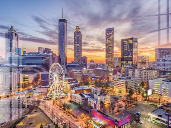 Tempered Glass Atlanta Skyline — view 2