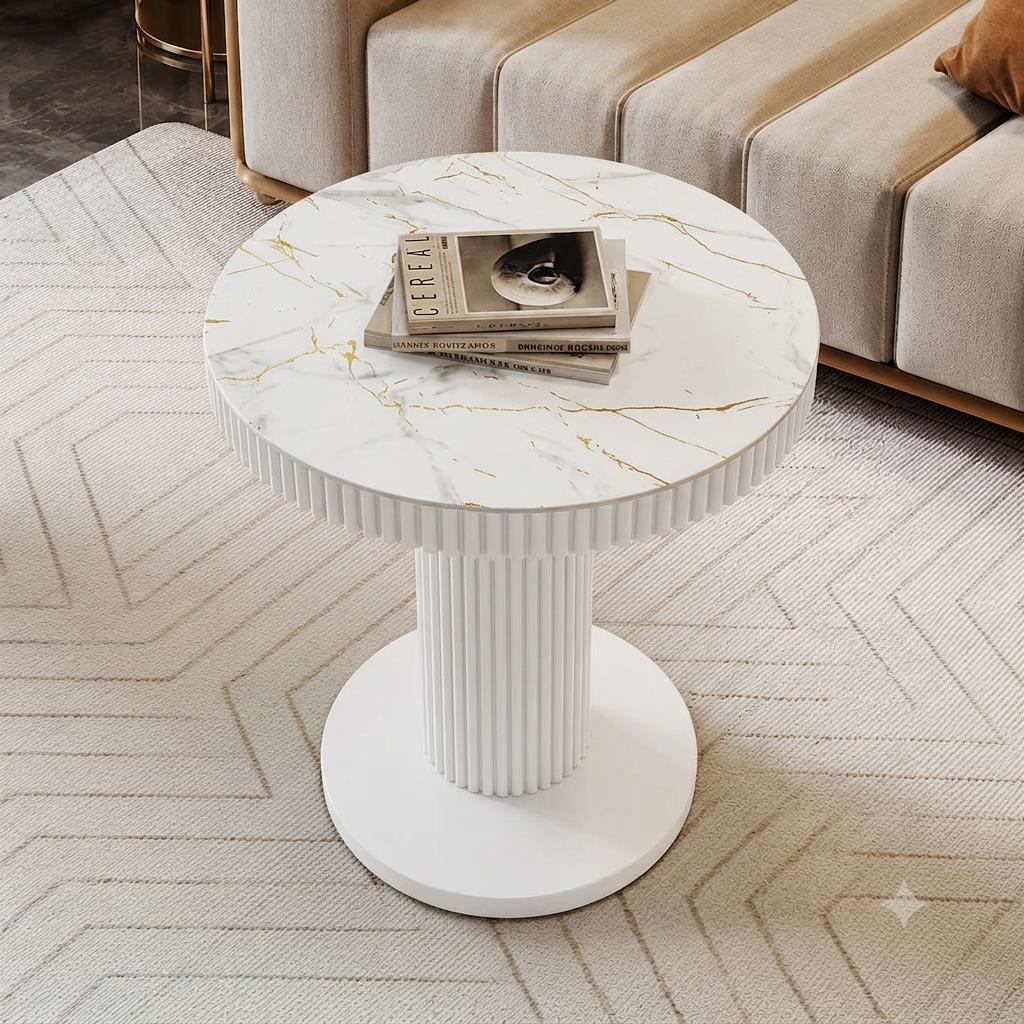 White Marble Top Side Table