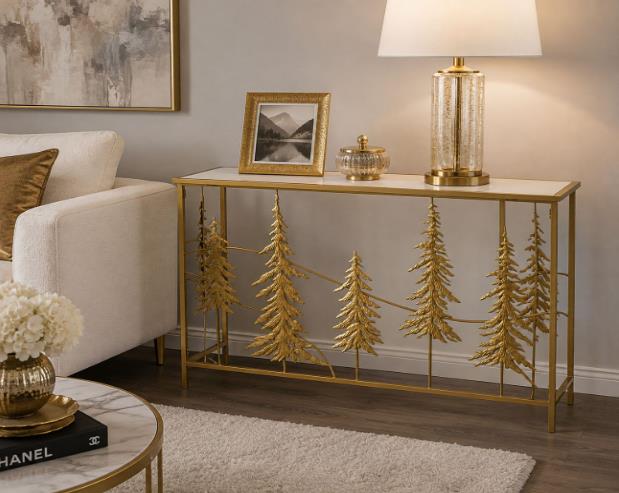 Console Table with Glass Top