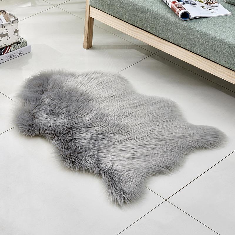 Gray Faux Fur Rug