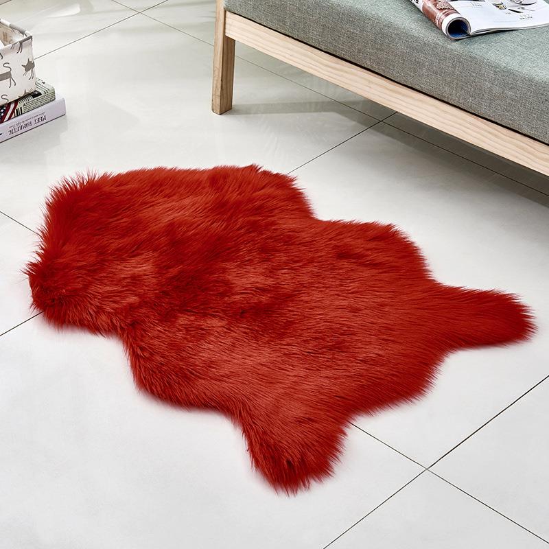 Red Faux Fur Rug