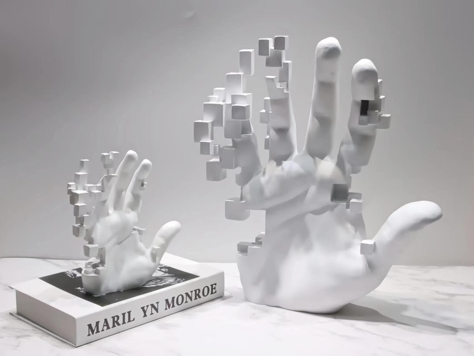 White Abstract Hand Sculpture