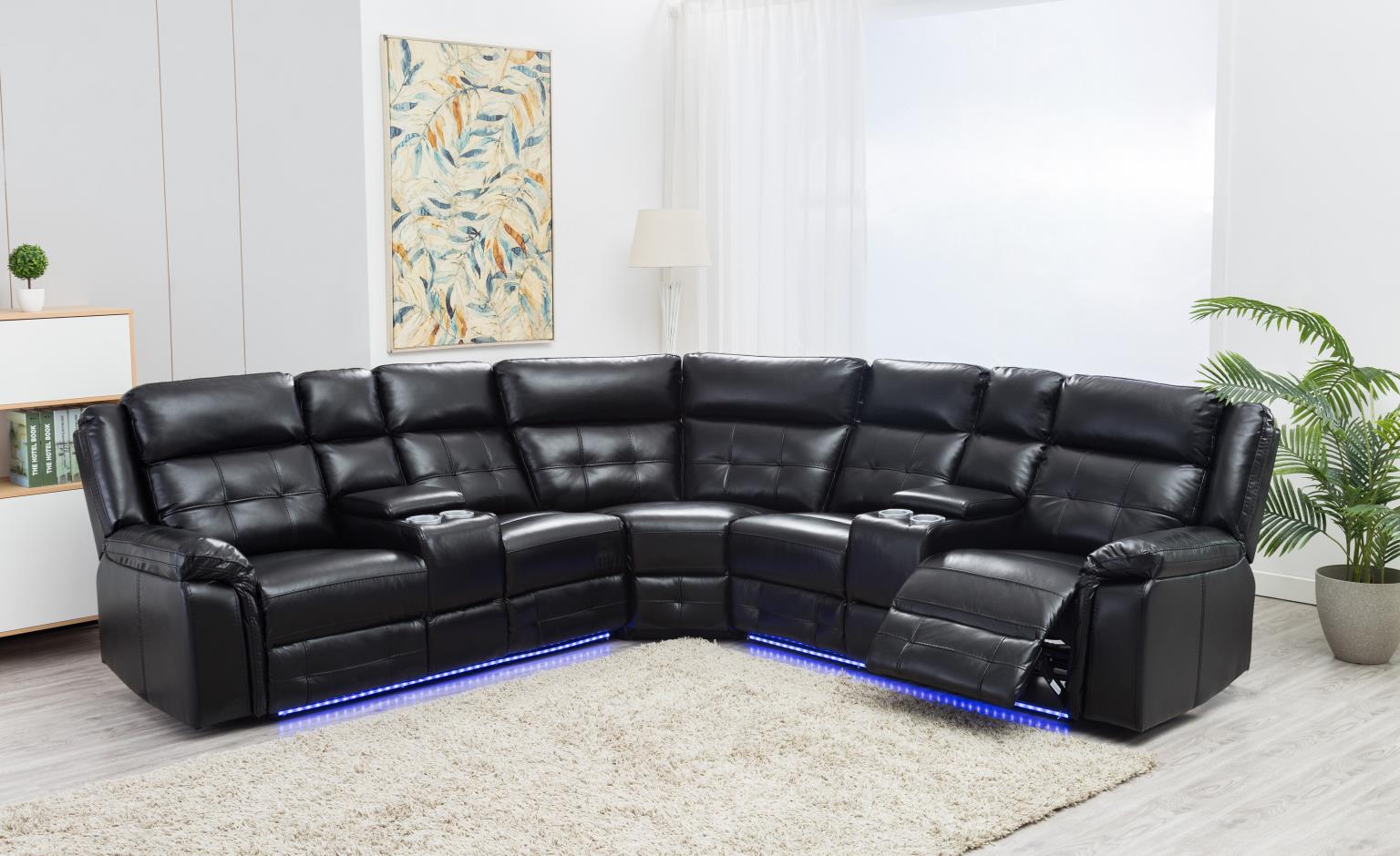 Black 3 PC Power Reclining Sectional — photo 2