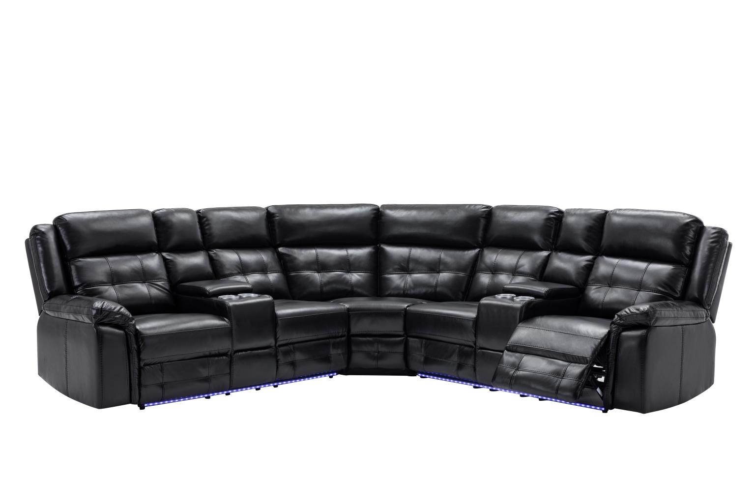 Black 3 PC Power Reclining Sectional
