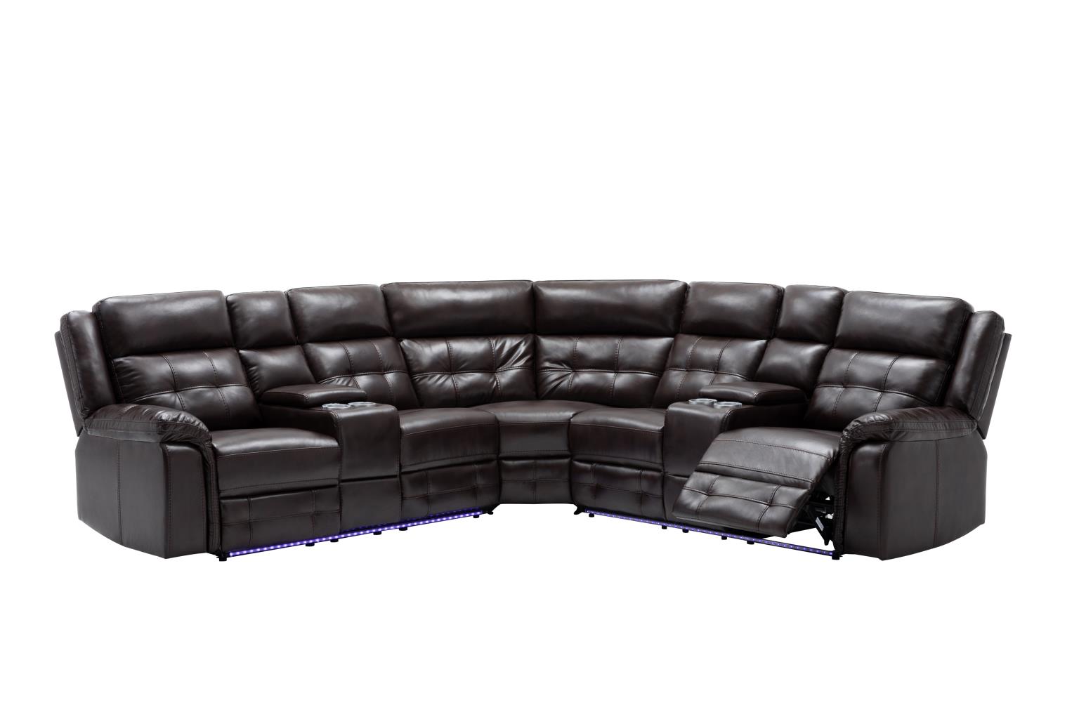 Brown 3 PC Power Reclining Sectional