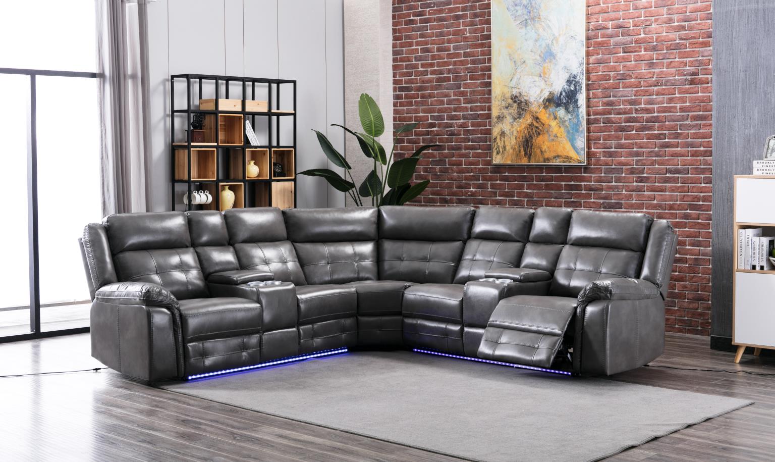 Gray 3 PC Power Reclining Sectional — photo 2