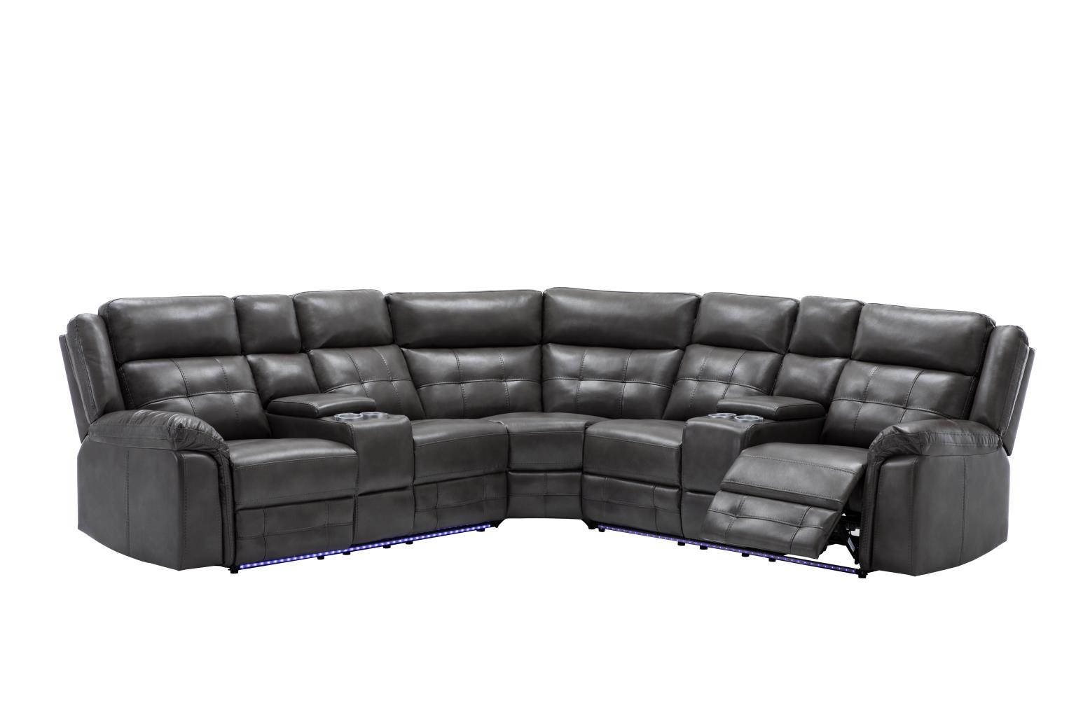 Gray 3 PC Power Reclining Sectional