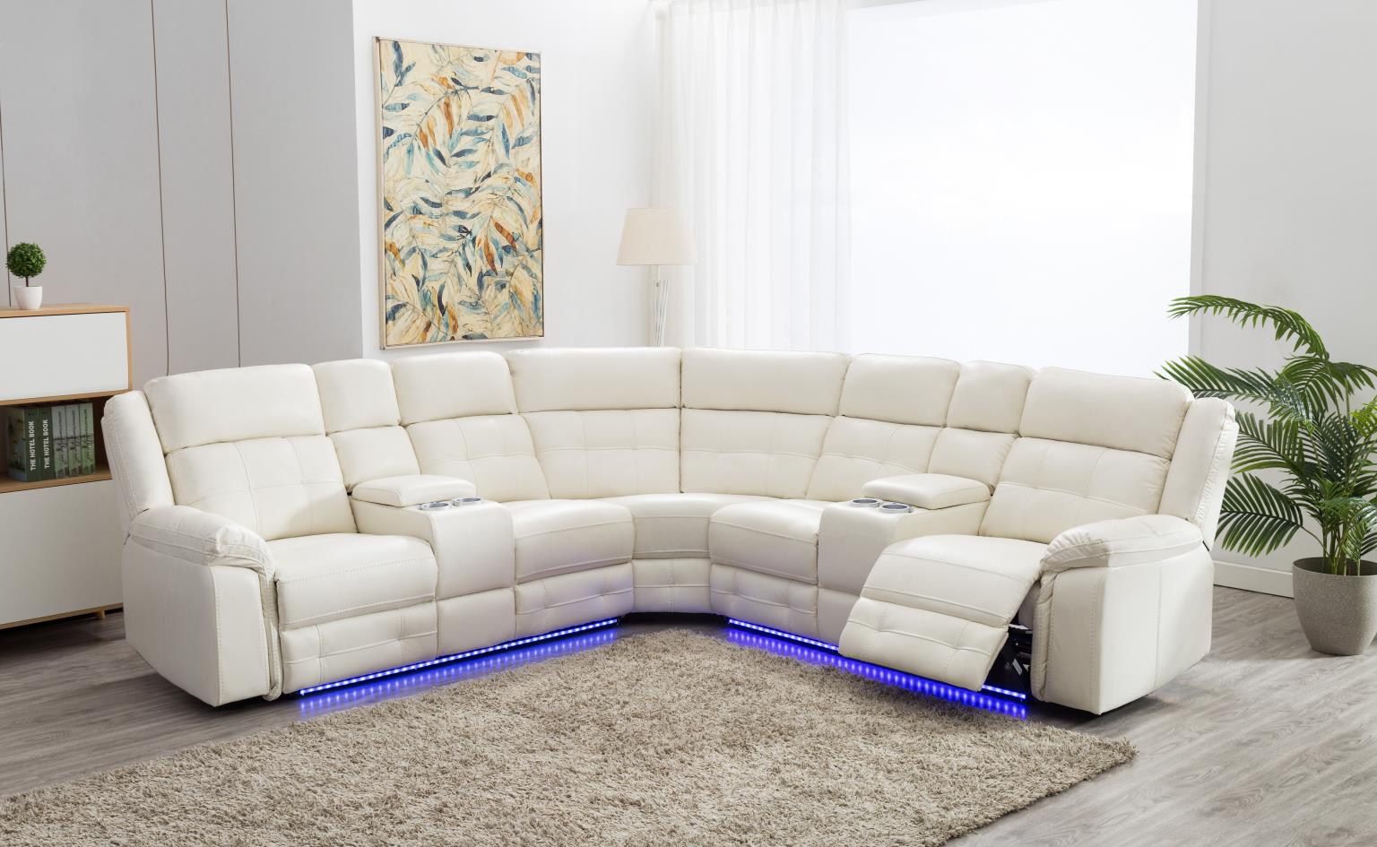 White 3 PC Power Reclining Sectional — photo 2