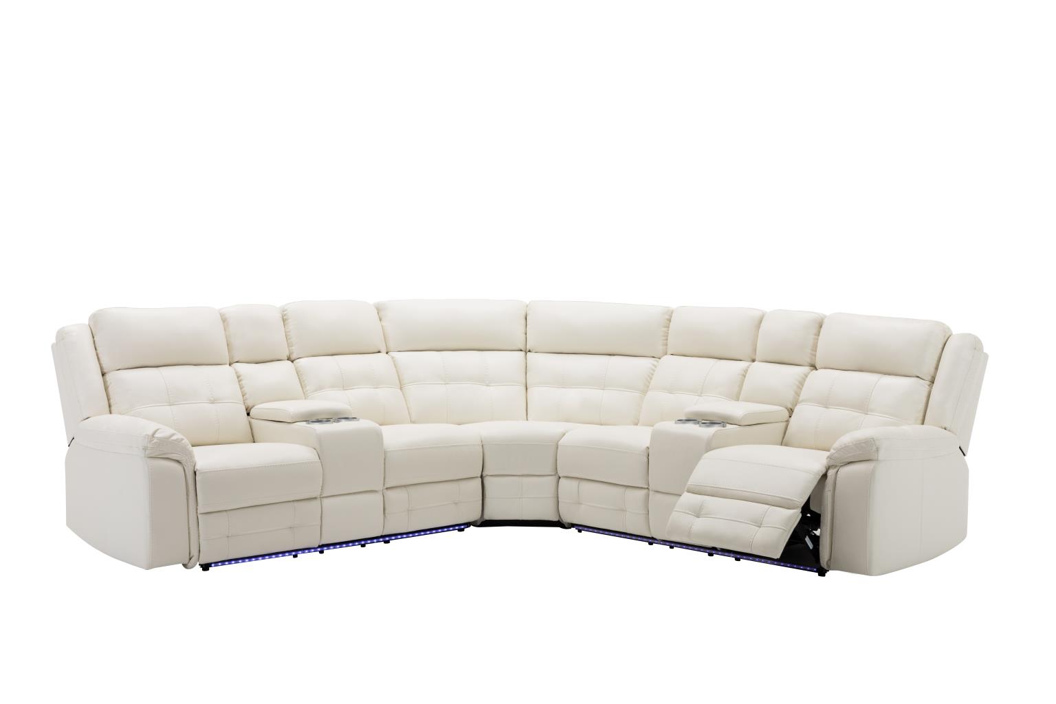 White 3 PC Power Reclining Sectional