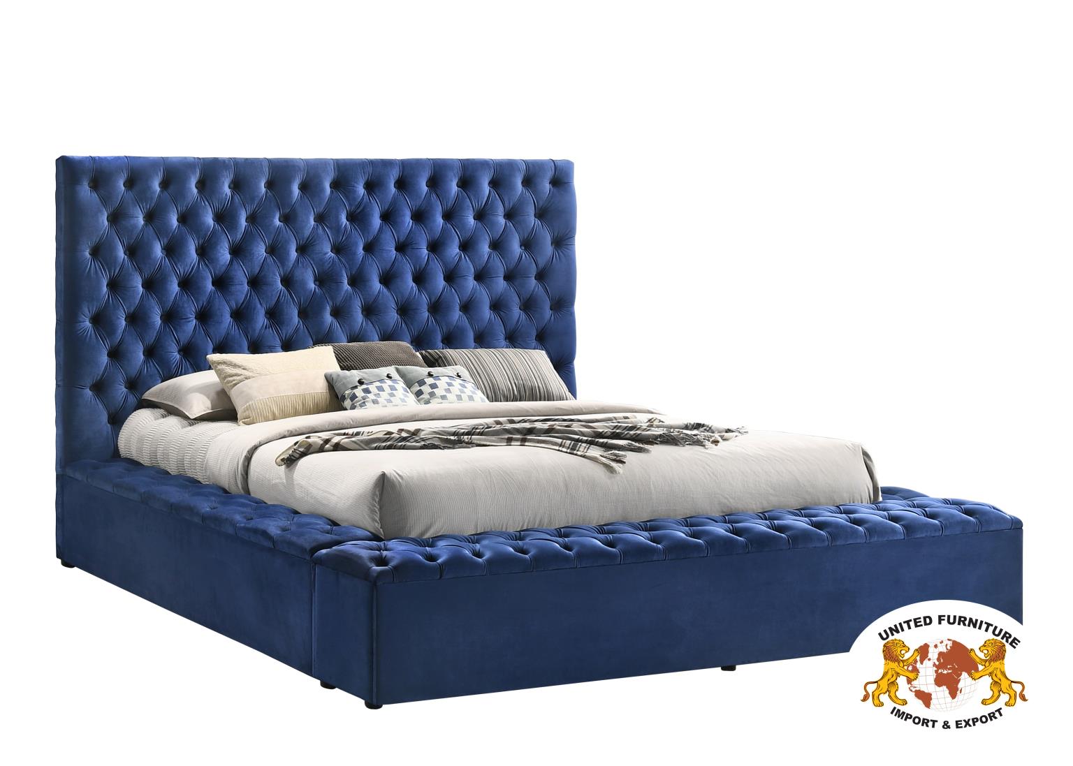 Blue Velvet Bed