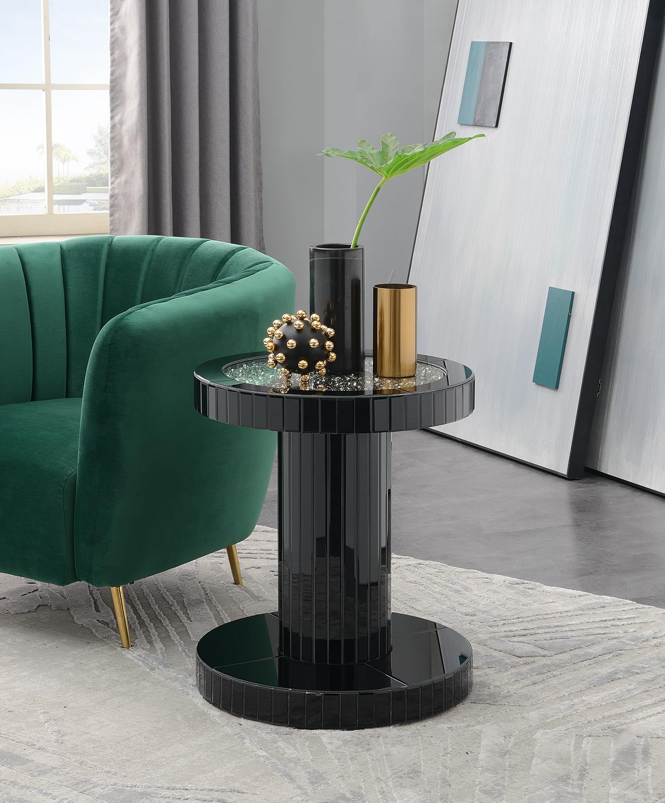 Black Glamour End Table