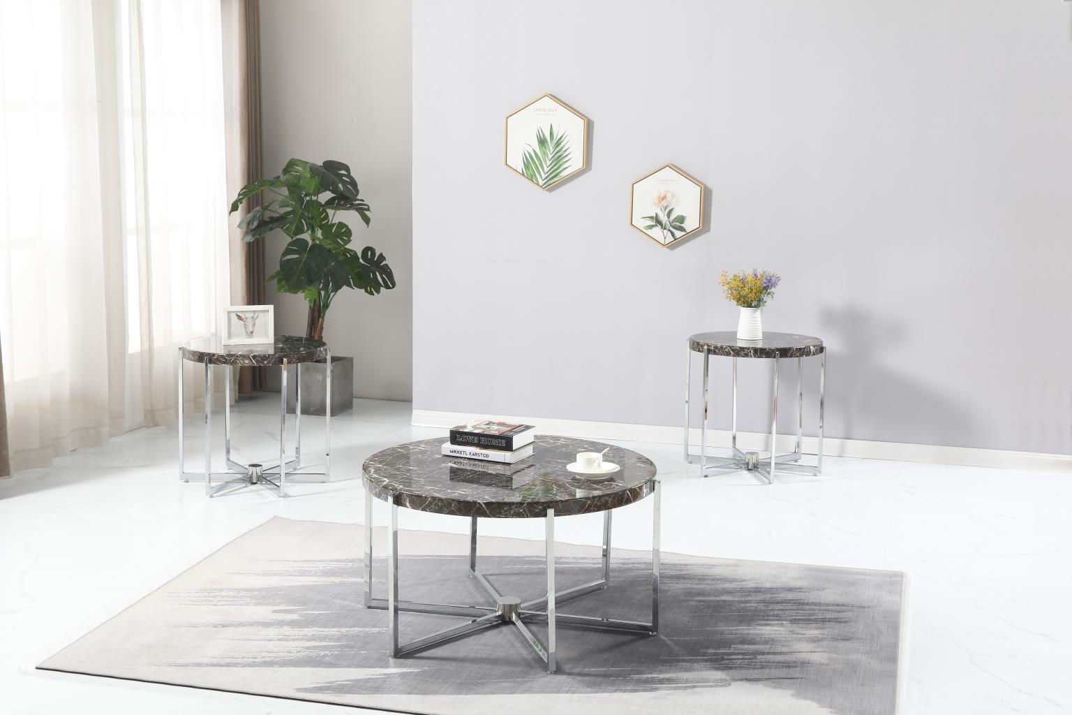 Brown 3 Pk Table Set (3/CN)