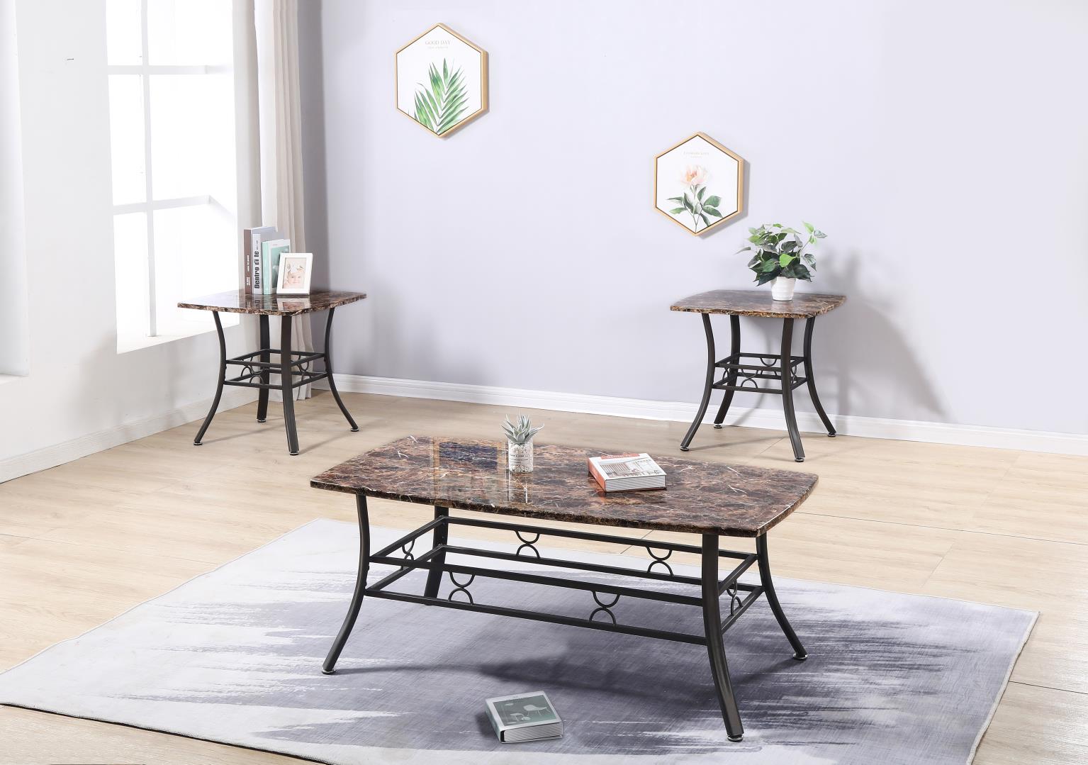 Brown 3 Pk Table Set (3/CN)
